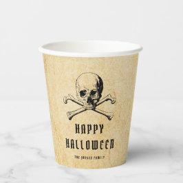 Pirate Skull & Botten Halloween Papieren Bekers