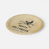 Pirate Skull & Botten Halloween Papieren Bordje (Gekanteld)