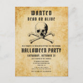 Pirate Skull & Botten Halloween Uitnodiging Briefkaart (Voorkant)