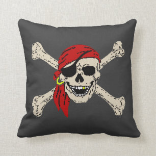 Pirate Skull Botten Jolly Roger Kussen