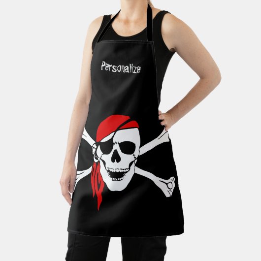 Pirate Skull & Botten Skeleton Eye Patch Schort (Insitu)