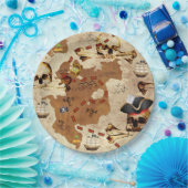 Pirate Skull & Botten Treasure Map Papieren Bordje (Feest)