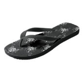 Pirate Skull, brede riemen, vrouwen 8/9 - Mannen 7 Teenslippers (Schuin)