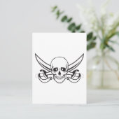 Pirate Skull Briefkaart (Staand voorkant)