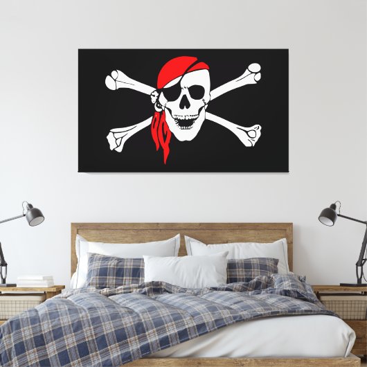 Pirate Skull Canvas Afdruk (Insitu (Slaapkamer))