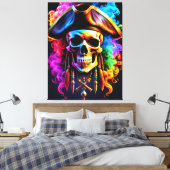 Pirate Skull Canvas Print (Insitu (Slaapkamer))