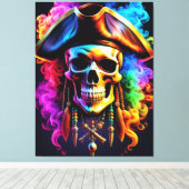Pirate Skull Canvas Print (Insitu (Houten vloer))