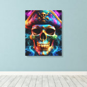 Pirate Skull Canvas Print (Insitu (Houten vloer))