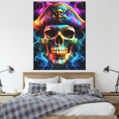 Pirate Skull Canvas Print (Insitu (Slaapkamer))