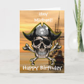 Pirate Skull Captain Cross Bones Kaart (Voorkant)