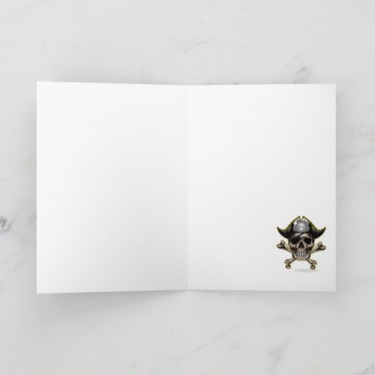 Pirate Skull Captain Cross Bones Kaart (Binnen)