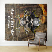 Pirate Skull Captain Cross Botten achtergrond Wandkleed (In Situ (horizontaal))