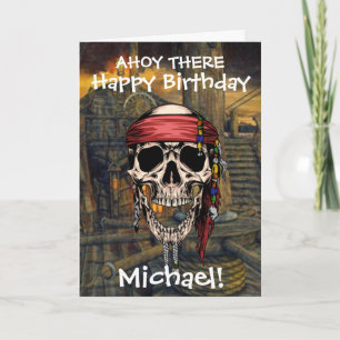 Pirate Skull Captain Cross Botten Ship Kaart