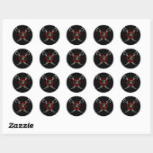 Pirate Skull Compass Roos Ronde Sticker (Vel)