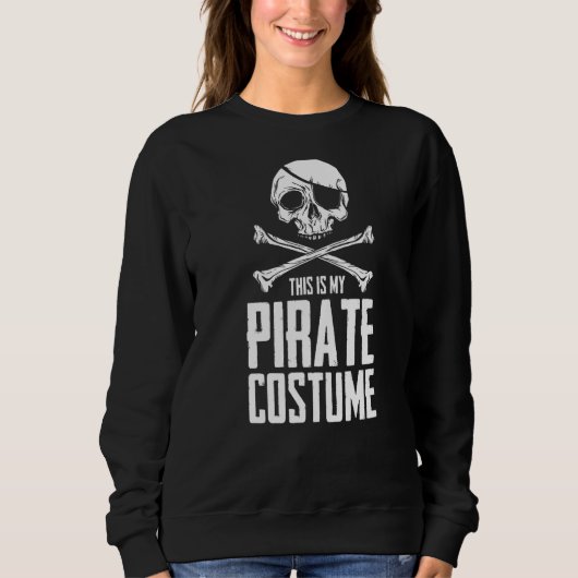 Pirate Skull Costume Humor Statement Buccaneer Oce Trui (Voorkant)