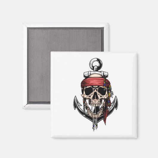 Pirate Skull Cross Botten Anchor Magneet (Voorkant / Achterkant)