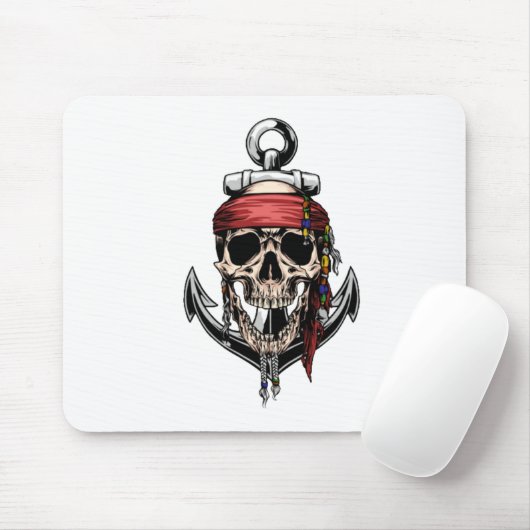 Pirate Skull Cross Botten Anchor Muismat (Met muis)