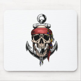 Pirate Skull Cross Botten Anchor Muismat