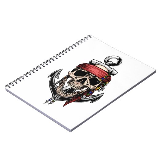 Pirate Skull Cross Botten Anchor Notitieboek (Linkerzijde)