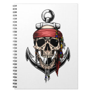 Pirate Skull Cross Botten Anchor Notitieboek