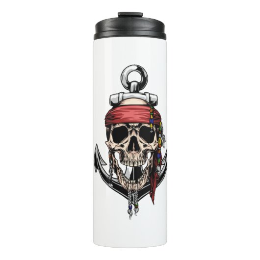 Pirate Skull Cross Botten Anchor Thermosbeker (Voorkant)