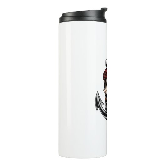 Pirate Skull Cross Botten Anchor Thermosbeker (Gedraaid links)