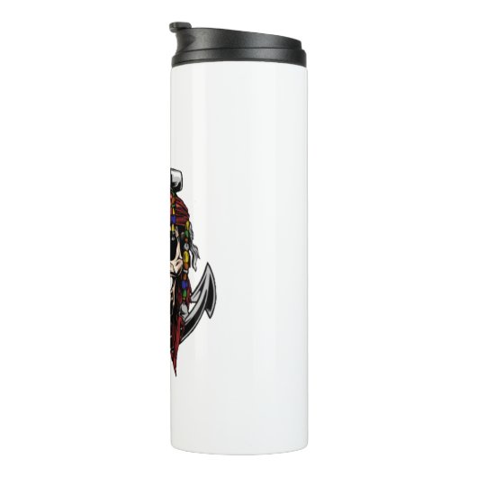 Pirate Skull Cross Botten Anchor Thermosbeker (Geroteerd rechts)