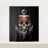 Pirate Skull Cross Botten Anchor Wandkleed (Voorkant)
