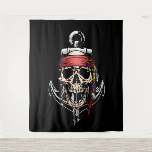 Pirate Skull Cross Botten Anchor Wandkleed (Voorkant)