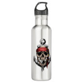 Pirate Skull Cross Botten Anchor Waterfles (Voorkant)