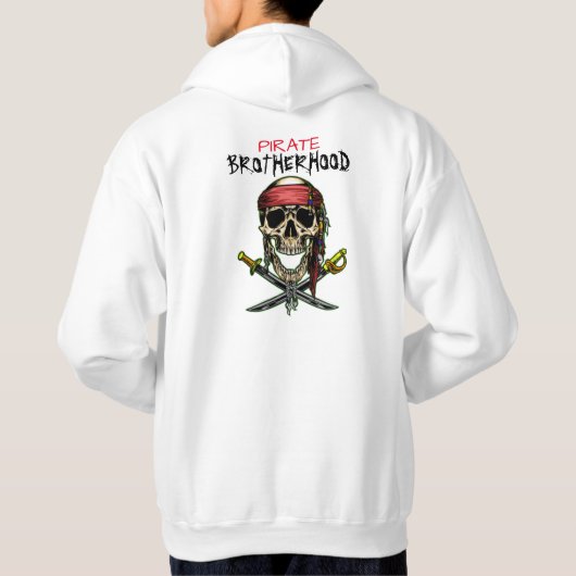 PIRATE SKULL CROSS SWORDS BROTHERHOOD HOODIE (Achterkant)