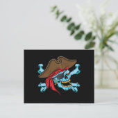 Pirate Skull & Crossbone Briefkaart (Staand voorkant)