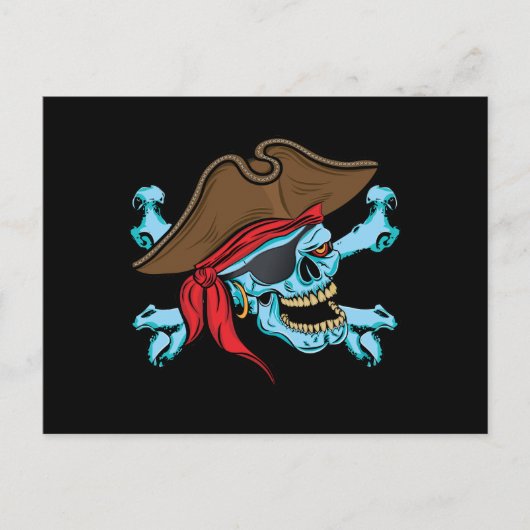 Pirate Skull & Crossbone Briefkaart (Voorkant)