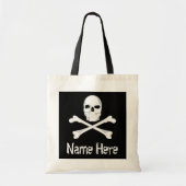 Pirate Skull Crossbone Custom Naam Halloween Trakt Tote Bag (Voorkant)
