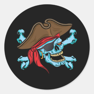 Pirate Skull & Crossbone Ronde Sticker