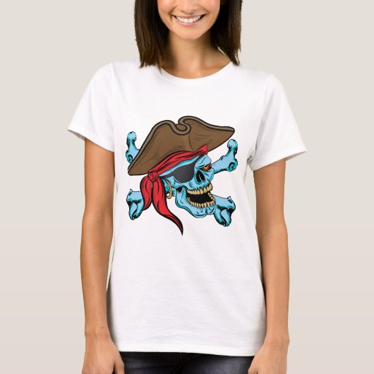 Pirate Skull & Crossbones-01 T-shirt (Voorkant)