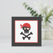 Pirate Skull Crossbones Baby shower Invitation Kaart (Staand voorkant)