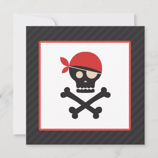 Pirate Skull Crossbones Baby shower Invitation Kaart (Voorkant)