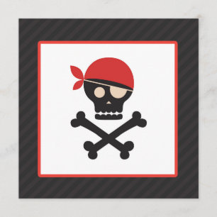 Pirate Skull Crossbones Baby shower Invitation Kaart