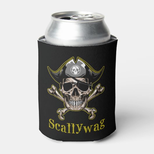 PIRATE SKULL Crossbones Blikjeskoeler (Blikje Voorkant)
