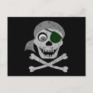 Pirate Skull & Crossbones-Briefkaart Briefkaart