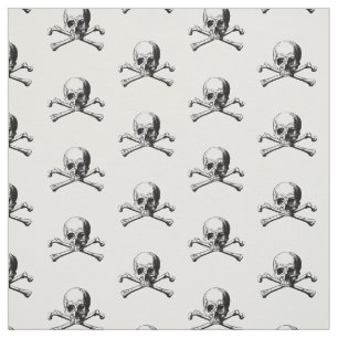 Pirate Skull Crossbones Coat of Arms Crest Emblem Stof