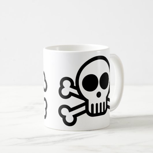 Pirate Skull & Crossbones Coffee Mok - 325 ml (Voorkant rechts)