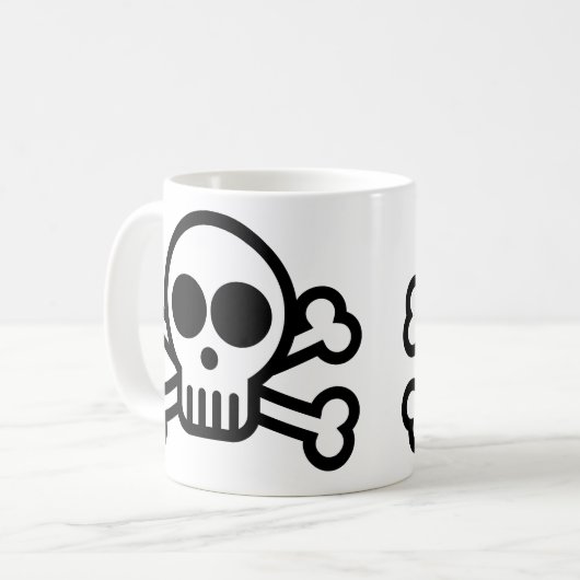 Pirate Skull & Crossbones Coffee Mok - 325 ml (Voorkant links)