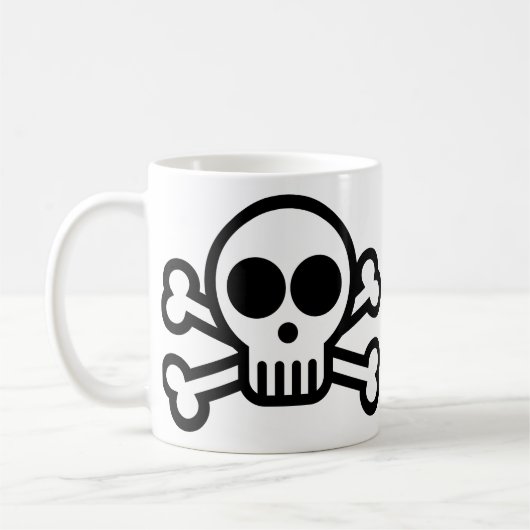 Pirate Skull & Crossbones Coffee Mok - 325 ml (Links)