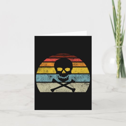 Pirate Skull Crossbones Flag Retro Style H Kaart (Voorkant)