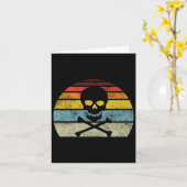 Pirate Skull Crossbones Flag Retro Style H Kaart (Gele Bloem)