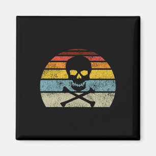 Pirate Skull Crossbones Flag Retro Style H Magneet