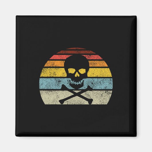  Pirate Skull Crossbones Flag Retro Style H Magneet (Voorkant)