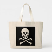 Pirate Skull & Crossbones Halloween Trick or treat Grote Tote Bag (Achterkant)
